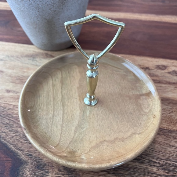 Vtg MCM Condiment Tray w/ 3 glass bowls & wooden lids by Oregon Myrtlewood - Picture 4 of 7